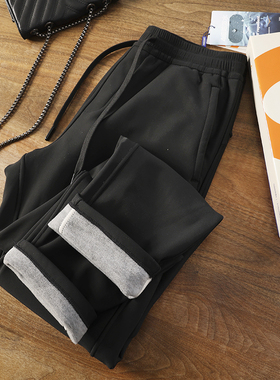 华子家 男装加厚加绒防泼水休闲裤秋冬季羽绒蚕丝户外登山裤41749