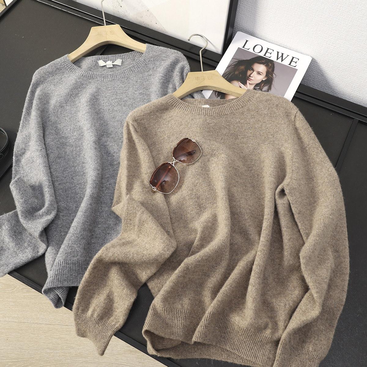 基础百搭软糯亲肤圆领针织衫毛衣