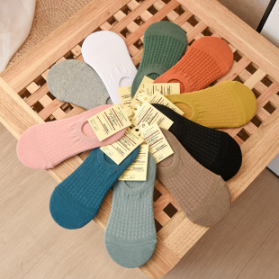 棉质硅胶防滑低帮船袜隐形短袜25463 弹力强 好穿纯分享 柔软舒适
