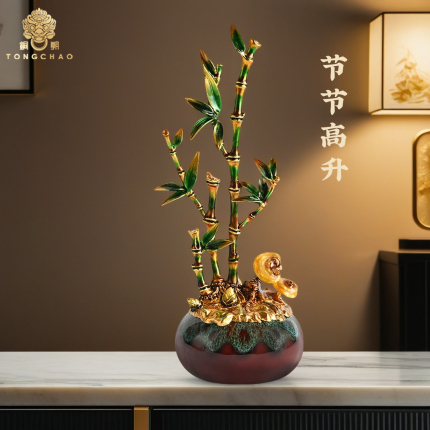 New Chinese-Style Creative Bamboo Ornaments for Living Room Entrance Decoration, Symbolizing Continuous Growth, Housewarming Gifts, Desktop Crafts