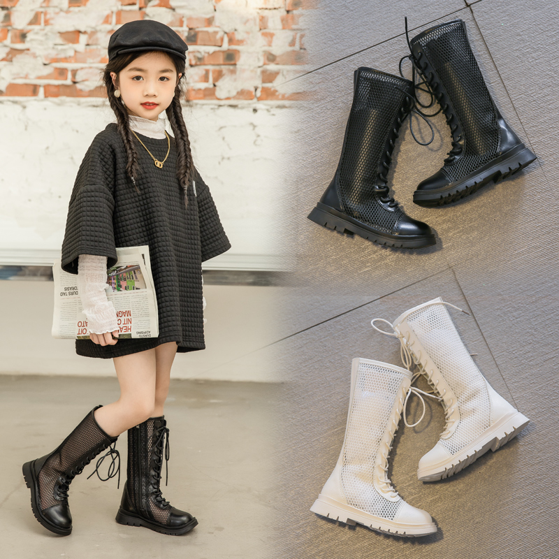 英伦风网春夏季靴子时尚公主高筒