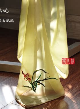 条包手帕雪纺刺绣花中式汉服道具