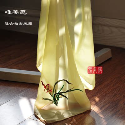 条包手帕雪纺刺绣花中式汉服道具