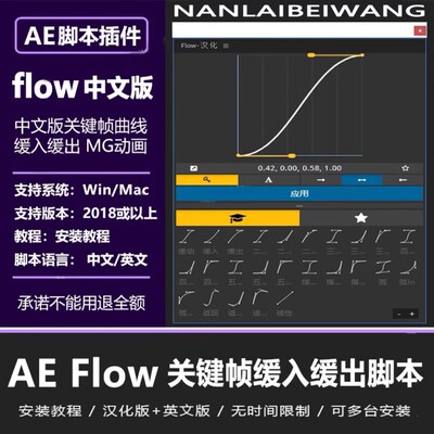 AE关键帧曲线插件中文版图层缓入缓出调节工具MG动画Win/Mac/2026
