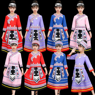 儿童阿昌族民族服装舞蹈服土族表演服装幼儿园合唱门巴族舞台演出