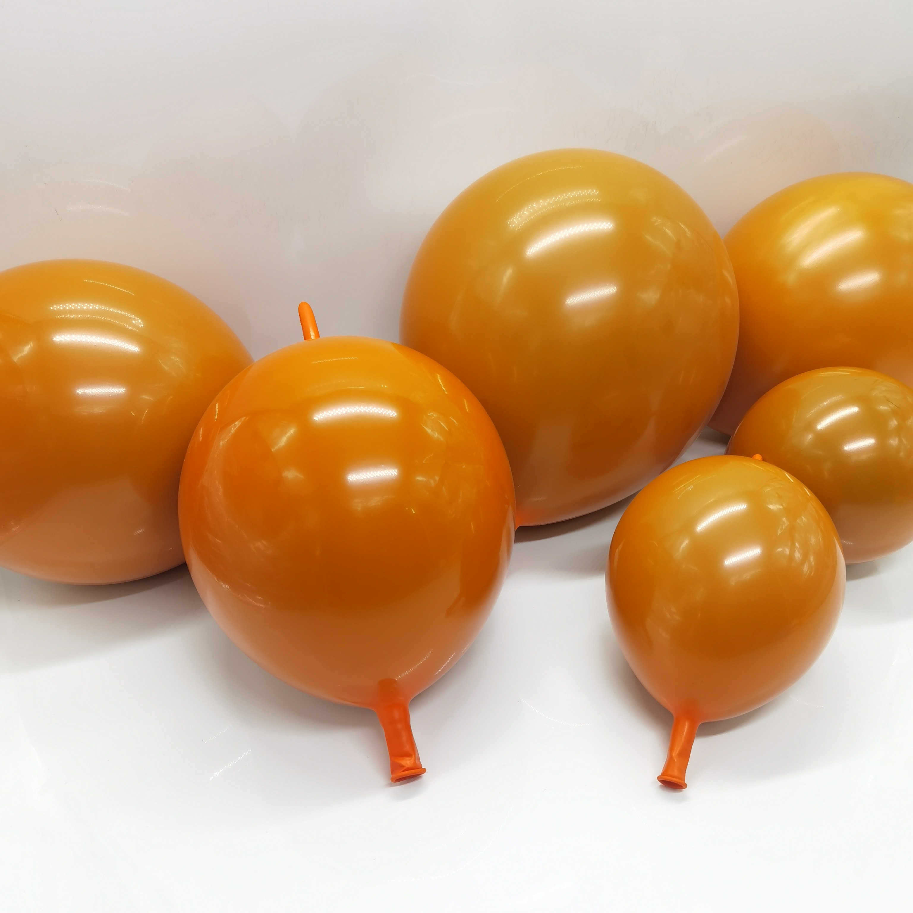 5/10/12/18/36寸爱马橙色复古马仕橙双层桔色气球圆形焦糖黄尾巴