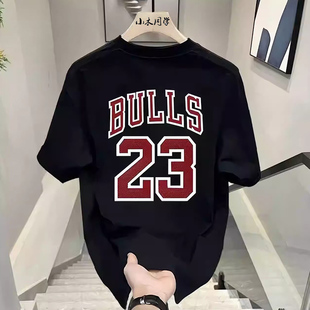 篮球服短袖 23号运动体恤衫 t恤男女同款 纯棉宽松半袖 男潮T 夏季 美式