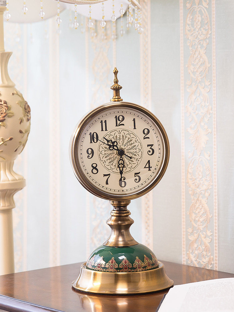 European clock Vintage desk clock Living room large American desktop pendulum clock Desktop clock Creative desk clock Sitting clock pendulum piece