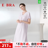 安莉芳旗下E-BRA女睡衣莫代尔蕾丝V领短袖舒适家居服KL00221