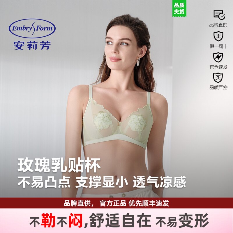 安莉芳网纱刺绣大胸显小文胸