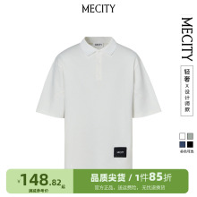 夏季 MECITY男士 翻领刺绣T恤 宽松休闲简约基础款