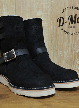 Wesco boots Boss 黑色翻毛双束带白底 工装靴/鞋型 ◆D-Man◆