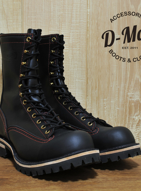 Wesco boots Jobmaster 黑色高帮红线短脸 工装靴/鞋型 ◆D-Man◆
