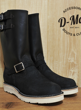 Wesco boots Boss 黑色正反拼双束带 工程师 工装靴/鞋型 ◆D-Man