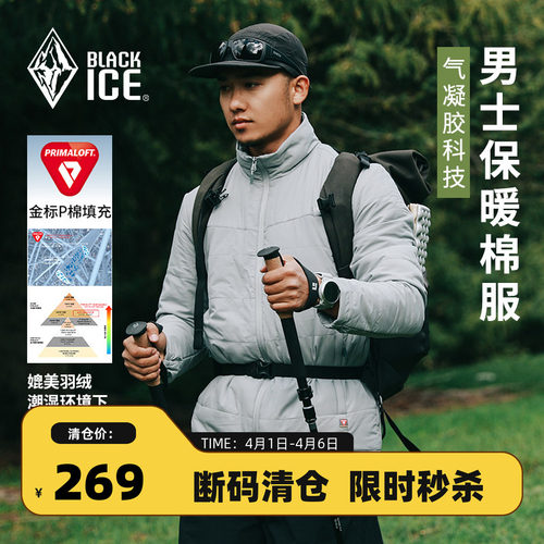 【限时清仓】黑冰金标P棉服男士户外防风保暖外套内胆棉服8003