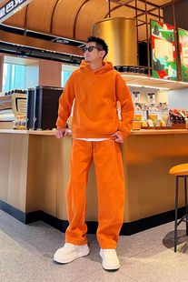 潮流贴布加绒加厚休闲运动套装 25年冬季 简约百搭时尚 男女同款 新品