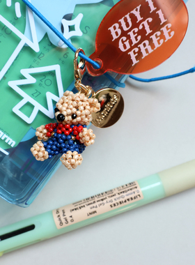 手工串珠小熊包挂件公仔挂饰钥匙扣手帐挂件装饰