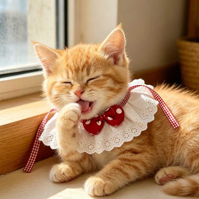 宠物爱心装饰围脖 蕾丝花边蝴蝶结款 猫咪狗狗写真项圈