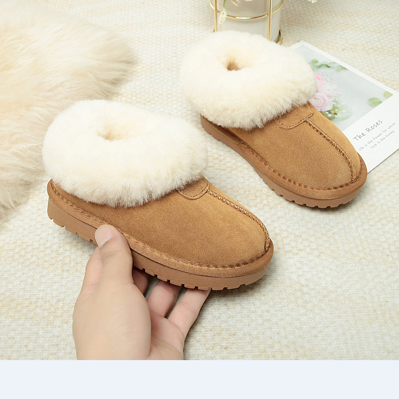 2025秋冬季新款塔斯特雪地靴男女童鞋羊皮毛一体大棉加厚防滑加绒