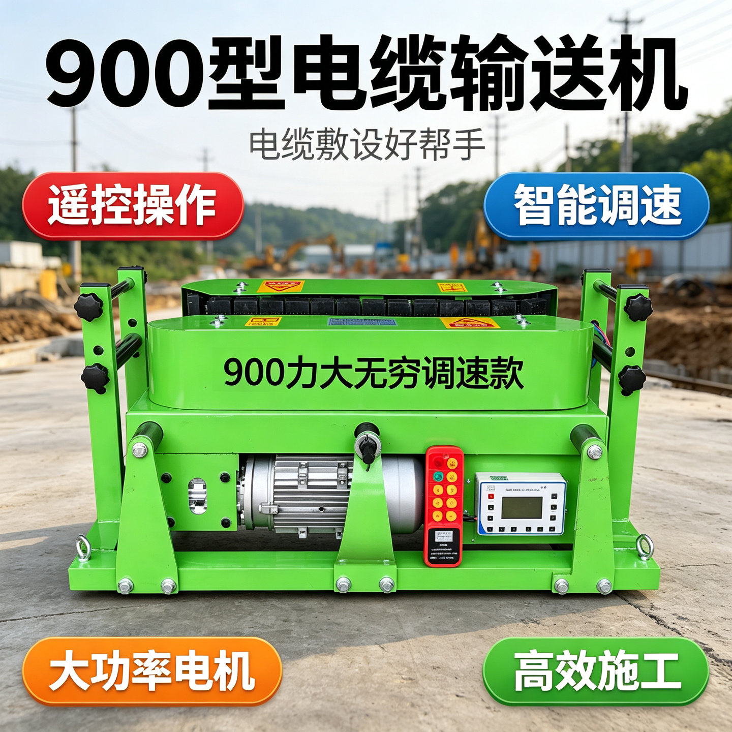 遥控电缆输送机敷设机桥架拉缆900定速180送线机电缆输送机大功率