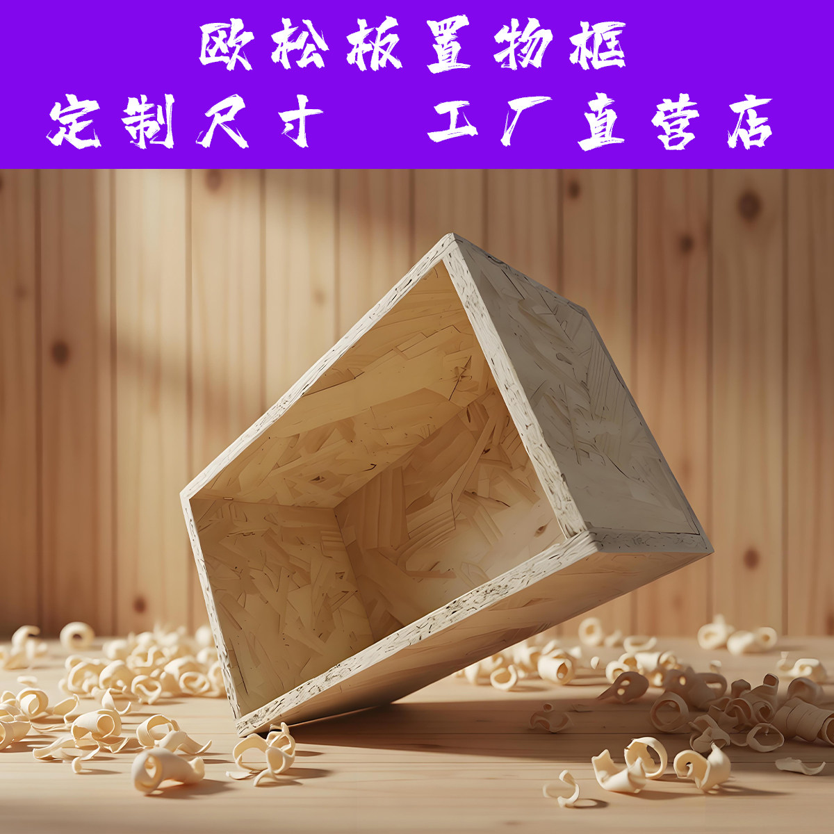 木框箱置物木箱定制水果筐超市复古陈列木箱子储物框欧松板收纳箱