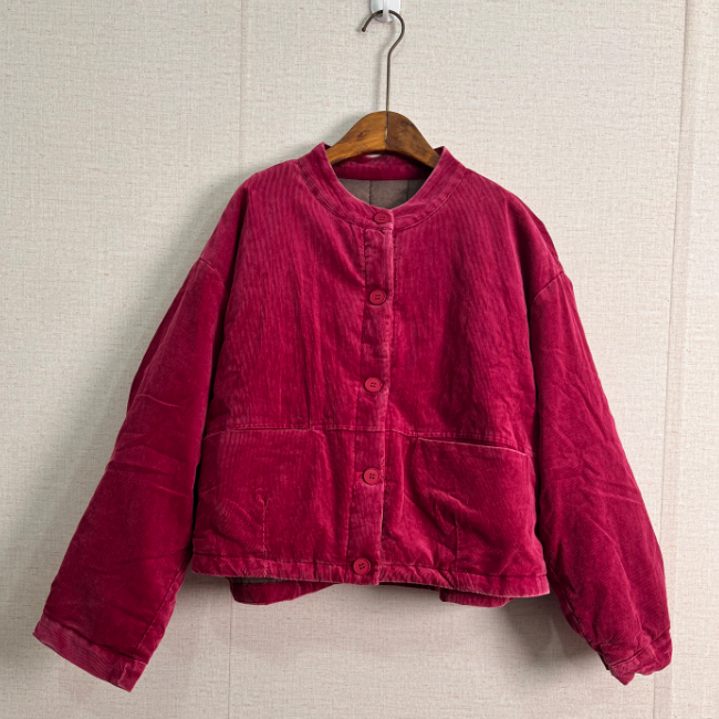 条绒炒色棉衣保暖百搭时尚文艺范