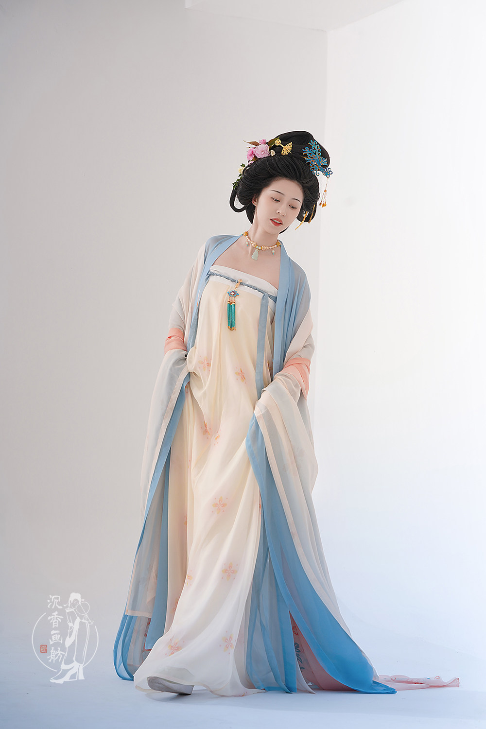 【沉香画舫】【临江仙】复原唐制衫裙高腰襦裙显瘦显瘦大袖衫