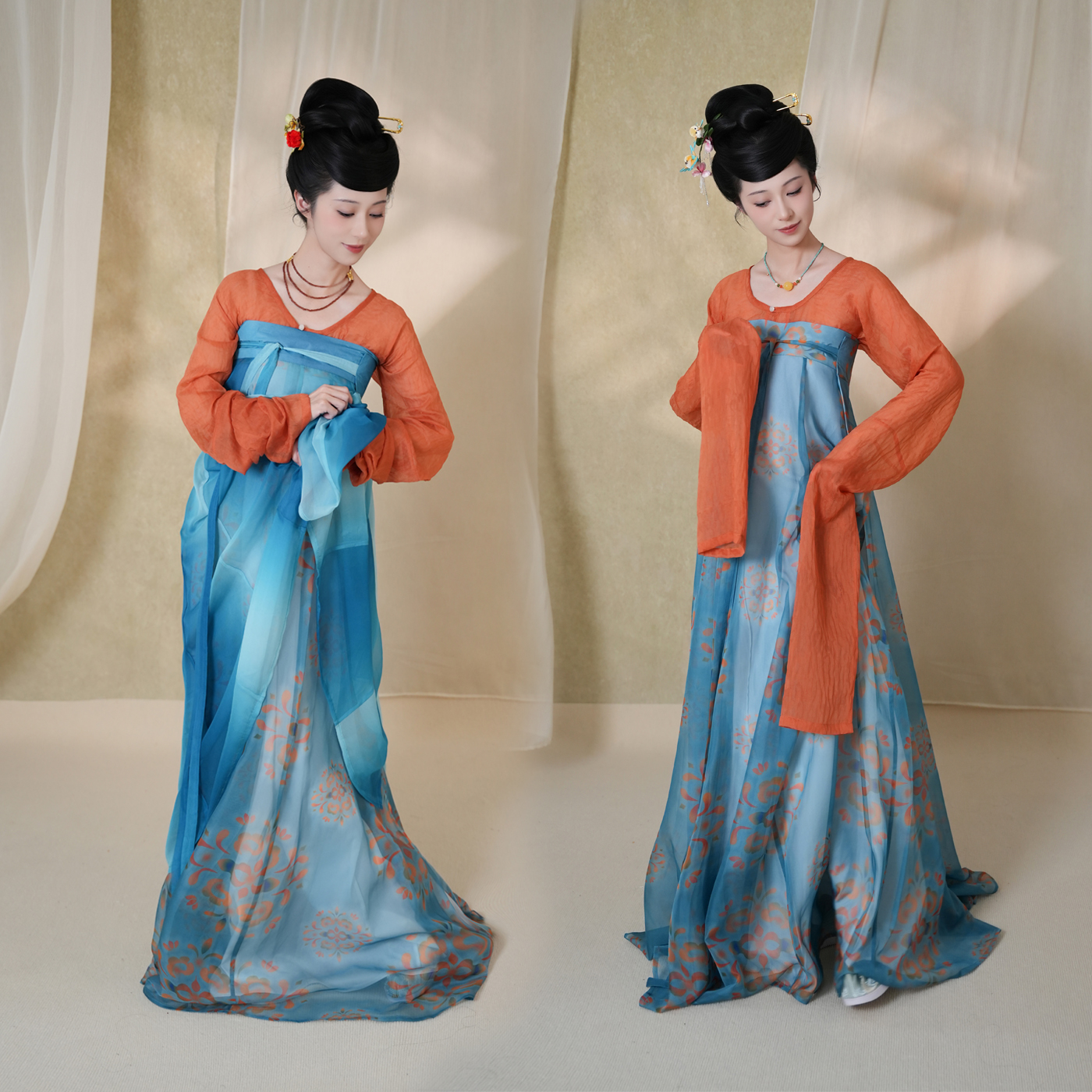 【八月新品】【南栀】复原汉服隋唐制齐胸破裙交窬裙沉香画舫