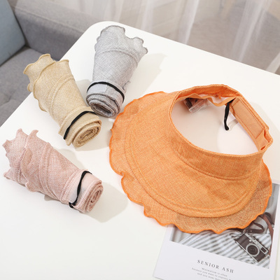 亚麻遮脸ins网红防晒户外大檐帽