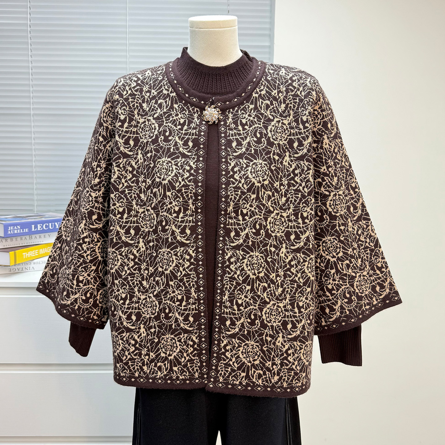 妈妈装秋套装开衫外套女2025新款中老年人宽松秋冬时尚毛衣两件套