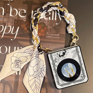 适用努比亚Nubia Flip手机壳轻奢山茶花皮质nubiaflip2折叠屏保护壳mixflip2丝巾手提挂绳ins简约外壳女新款