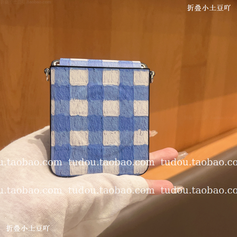 新品磁吸环适用华为pocket2手机壳全包蓝白格mixflip2折叠屏保护magicvflip2手提挂绳purax铰链防摔nova斜挎