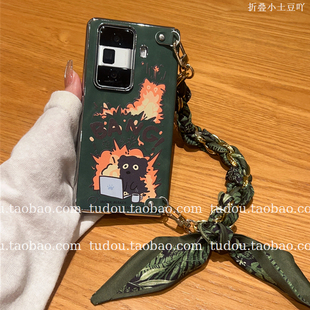 新品中轴磁吸适用荣耀magicv5/vs3手机壳打工暴躁猫华为matex6典藏保护套zfold7/w25手提mix挂绳斜跨vivo防摔