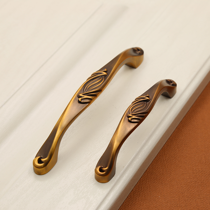 黄古铜拉手柜门欧式美式复古典抽屉橱柜衣柜门家具仿古咖啡门把手