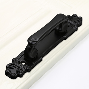 新中式 把手 大门拉手仿古铜推拉门把手黑色手柄房门柜门木门明装