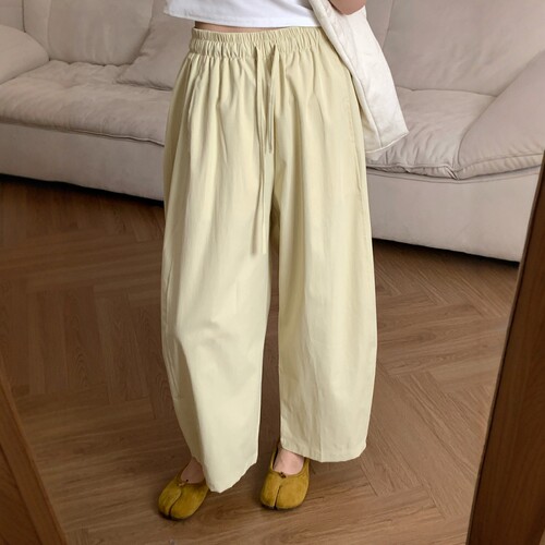 此外 小个子九分松紧腰弯刀裤女2026春夏新款直筒显瘦阔腿九分裤