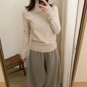 此外 纯色套头毛衣百搭上衣 新款 小立领基础针织打底衫 女2025冬季