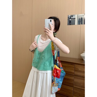 背心甜美可爱搭配 新款 此外 立体花朵针织叠穿吊带上衣女2026春季