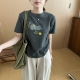 新款 此外 可爱印花图案T恤2025秋季 圆领百搭休闲宽松显瘦上衣女