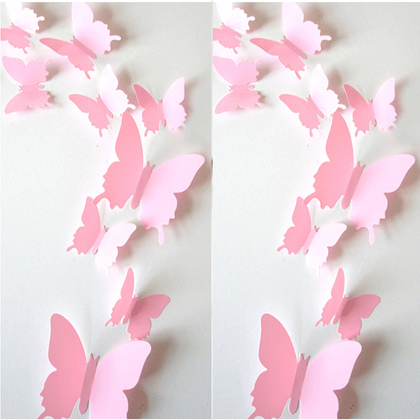 卧室房间背景墙面布置自粘防水遮丑立体蝴蝶花创意贴纸装饰品贴画图片