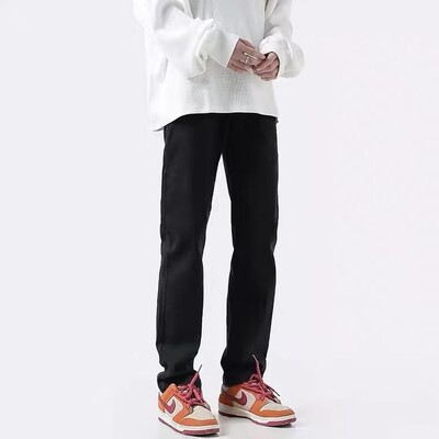 2025年秋季新款美式高街vibe风宽松牛仔裤直筒黑色休闲长裤子微喇