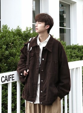 牛仔外套男士2026春秋新款日系潮牌宽松简约休闲复古上衣夹克百搭