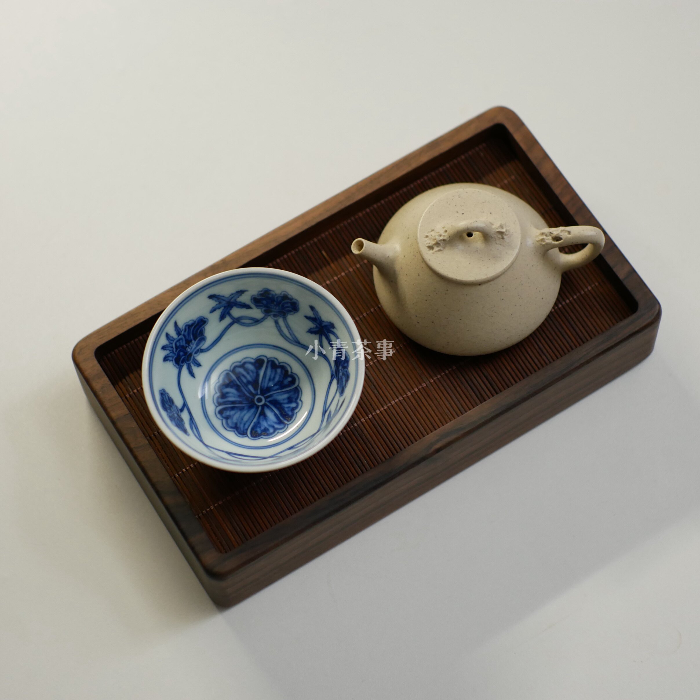 小青茶事丨源头一人饮胡桃木小号实木茶盘便携茶台茶托盘蓄水茶盘