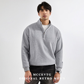 棉质立领卫衣运动宽松半拉链休闲CLEANFIT上衣春秋 云感空气层