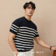 针织海魂衫 短袖 t恤男士 MCCEVTG高捻棉经典 圆领套头条纹半袖 上衣夏