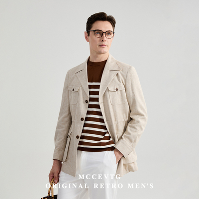 【断码福利】亚麻复古猎装夹克