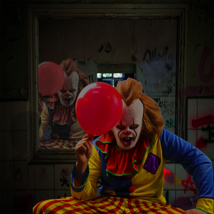 2019电影小丑回魂cos小丑面具头套pennywise恐怖万圣节影视道具