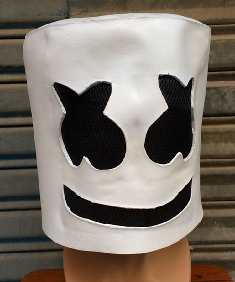 包邮棉花糖电音节dj marshmello同款头套cos万圣节直播搞笑面具