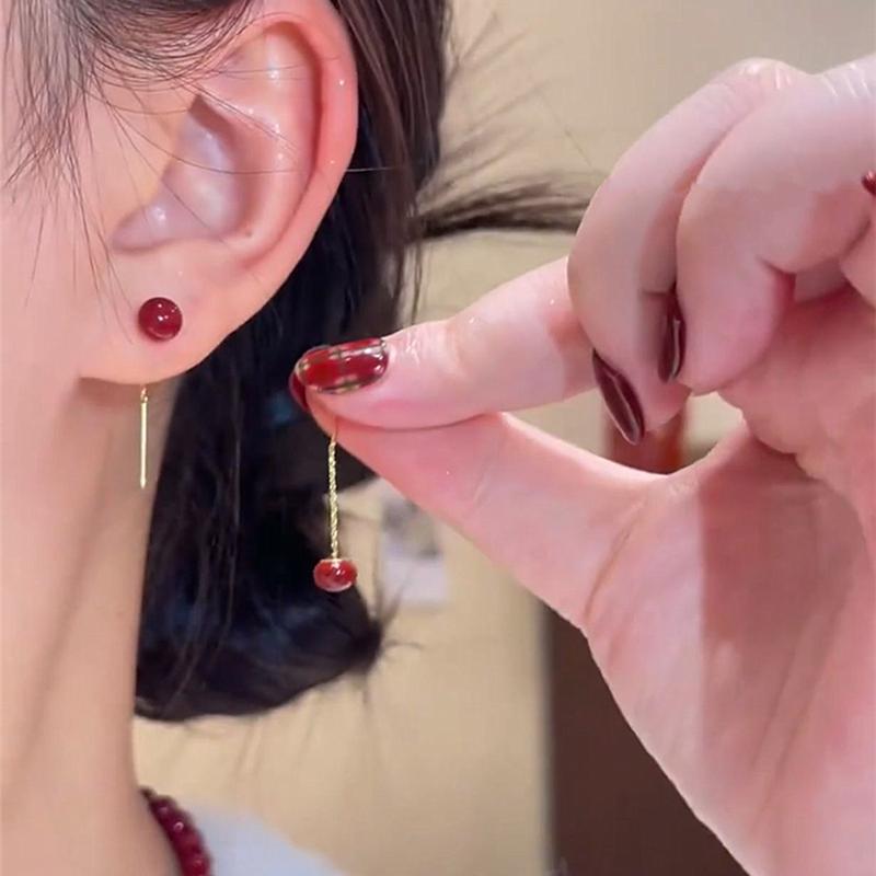 防过敏耳线925银针中式国风耳线