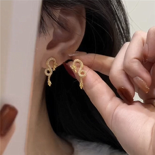 本命年生肖龙s925银针耳钉精致